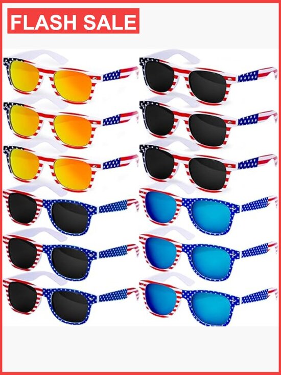 12 Pack Patriotic Sunglasses Set UV400 Protection Unisex main image 5
